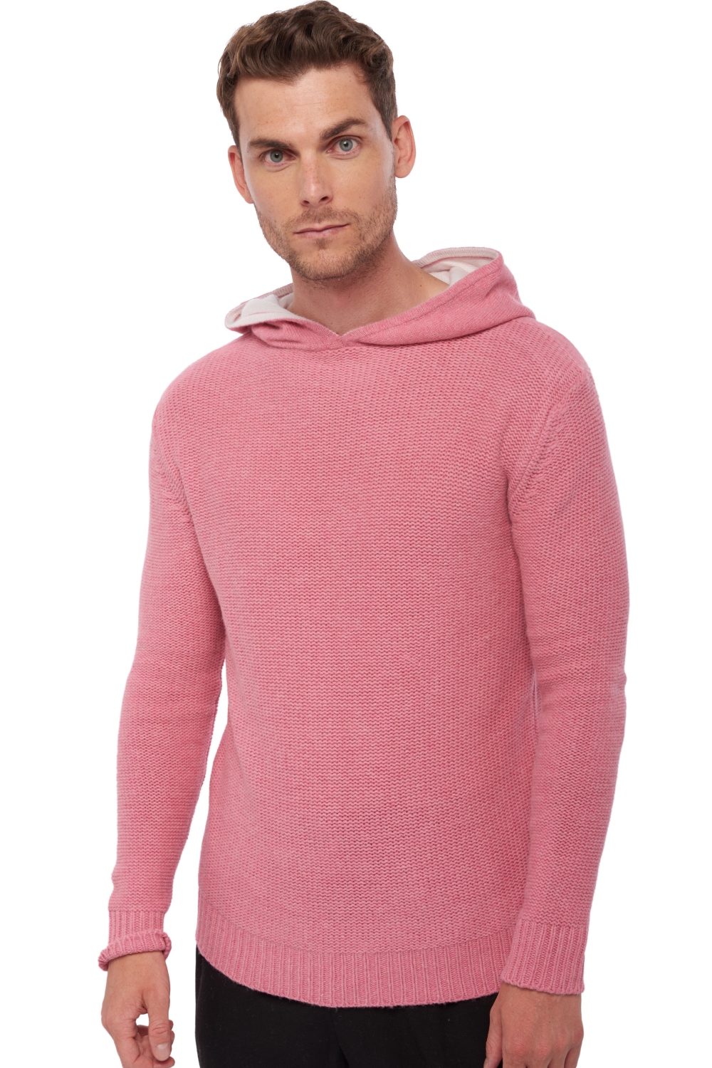Yak kaschmir pullover herren zip kapuze conor pink off white xl